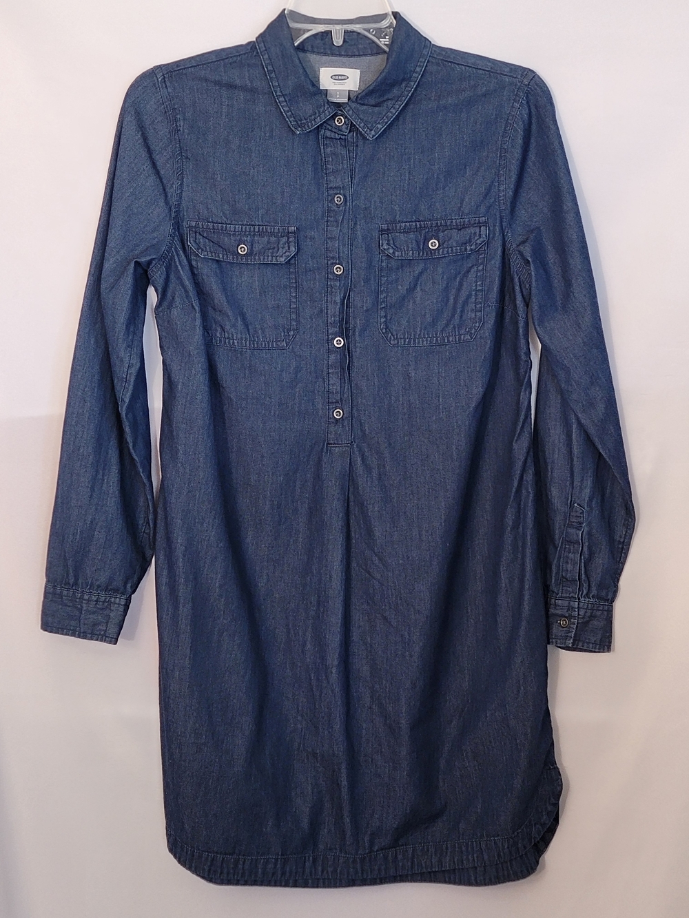 Old Navy Indigo Long-Sleeve Denim Shirt Dress Size SP